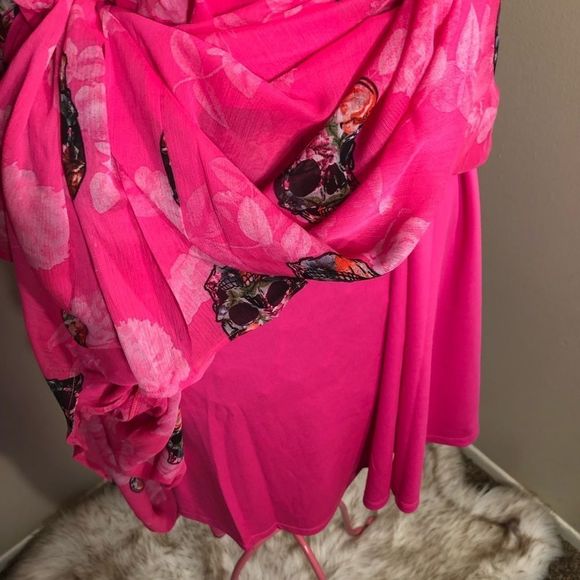 TORRID CHIFFON MAXI DRESS - SKULL PINK NWT - Picture 12 of 14